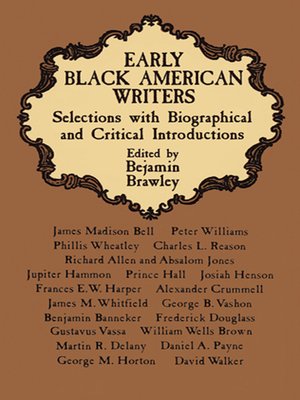 cover image of Early Black American Writers
